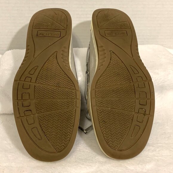 Sperry Women's Leather Angelfish Gray Mesh Boat Shoes Sz 7 M - Picture 8 of 9